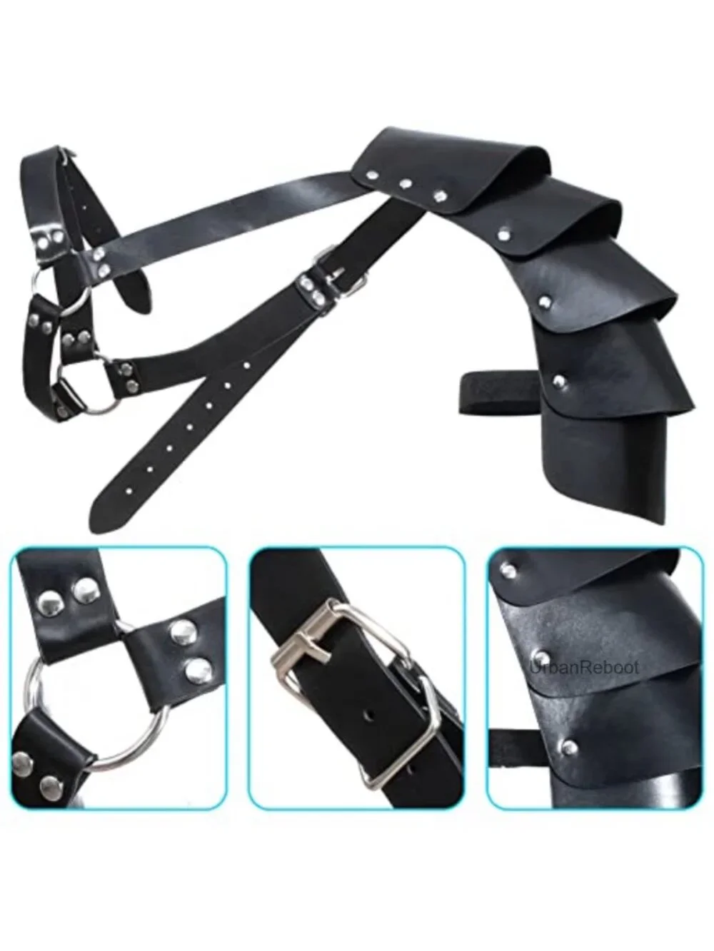 Medieval Knight Leather Belt Shawl Men Renaissance Half Shoulder Cape Scarf